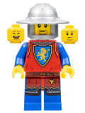 LEGO cas562 Lion Knight - Male, Flat Silver Broad Brim Helmet