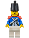 LEGO pi192 Imperial Soldier IV - Female, Black Shako Hat, Red Epaulettes, Backpack